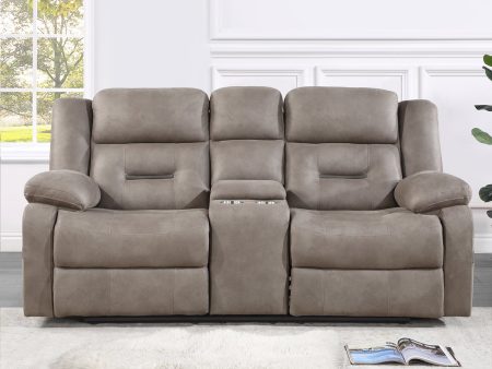 Abilene Manual Reclining Console Loveseat, Tan Fashion