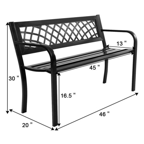 Bench Deck with Steel Frame for outdoor on Sale