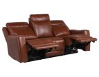 Natalia Leather Dual-Power Reclining Sofa, Coach Discount