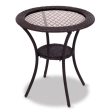 Round Rattan Wicker Coffee Table with Lower Shelf Supply