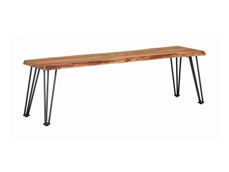 Sherman Bench Natural Acacia And Matte Black Supply