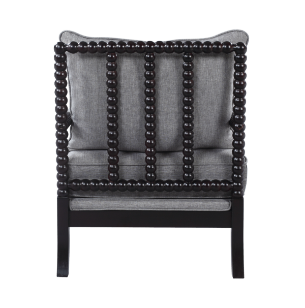 Cushion Back Accent Chair Grey And Black Supply