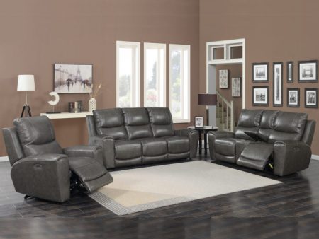 Laurel 3-Piece Dual-Power Leather Motion Set (Sofa, Loveseat & Chair) Hot on Sale