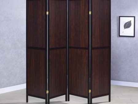 Deepika 4-Panel Folding Screen Tobacco And Cappuccino For Cheap