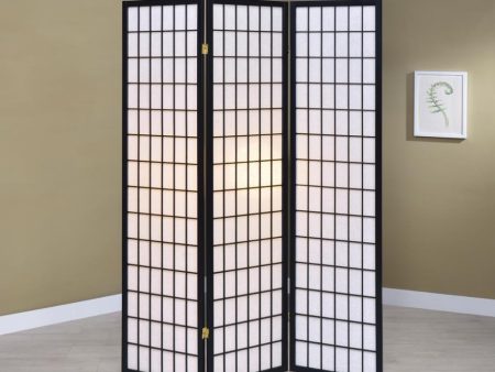 Carrie 3-Panel Folding Screen Black And White on Sale