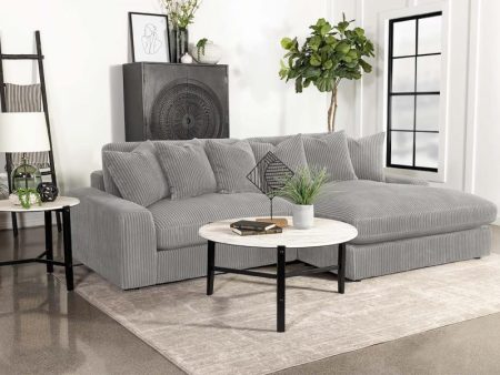 Blaine Upholstered Reversible Sectional Fog Hot on Sale