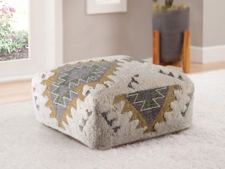 Lyssa Jacquard Fabric Printed Pouf on Sale