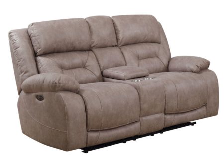 Aria Dual-Power Reclining Console Loveseat Discount