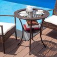 Round Rattan Wicker Coffee Table with Lower Shelf Supply