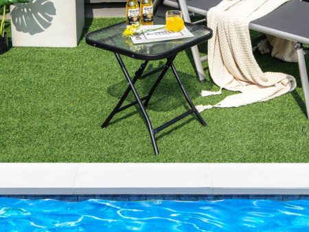 18 Inch Square Patio Bistro Table with Rustproof Frame Online Hot Sale