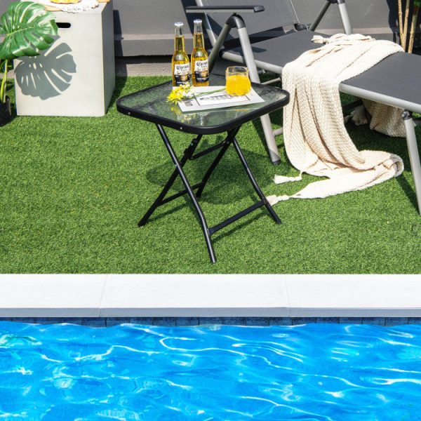 18 Inch Square Patio Bistro Table with Rustproof Frame Online Hot Sale