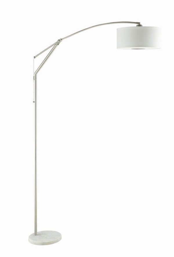 Moniz Adjustable Arched Arm Floor Lamp Chrome And White Sale