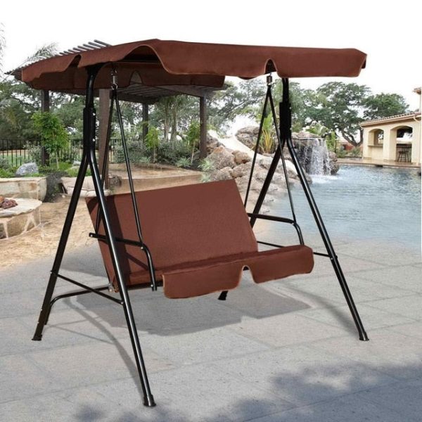 Loveseat Patio Canopy Swing Glider Hammock Cushioned Steel Frame Bench Outdoor Patio Swing Garden Furniture For Cheap