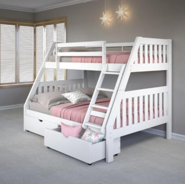 Bunk Bed - TWIN FULL White on Sale