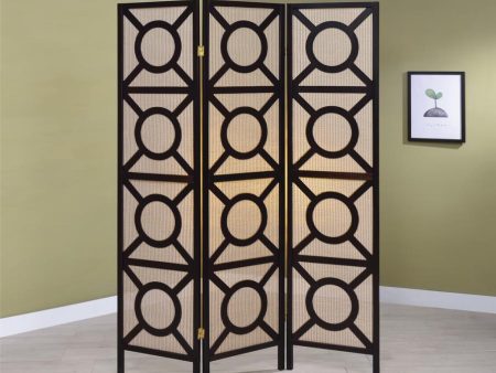 Vulcan 3-Panel Geometric Folding Screen Tan And Cappuccino Discount