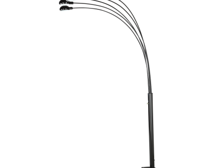 5-Light Floor Lamp Satin Black For Cheap