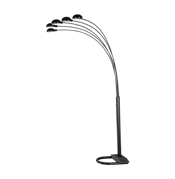 5-Light Floor Lamp Satin Black For Cheap