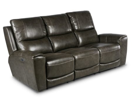 Laurel Leather Dual-Power Reclining Sofa For Cheap