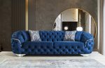 Lupino Blue Velvet Sofa & Loveseat Supply