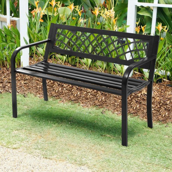 Bench Deck with Steel Frame for outdoor on Sale