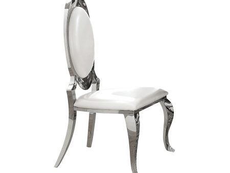 Antoine Oval Back Side Chairs Cream And Chrome (Set Of 2) Sale