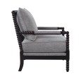 Cushion Back Accent Chair Grey And Black Supply