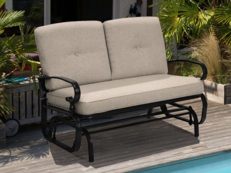 2 Seats Outdoor Swing Glider Chair with Comfortable Cushions Hot on Sale