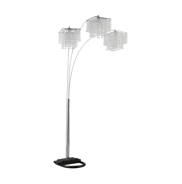 Crystal Drop Shade Floor Lamp Chrome For Sale