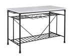 Claire White Marble 5-Piece 55-inch Kitchen Island Set For Discount