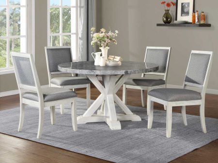 Canova Gray Marble Round Dining Set For Discount