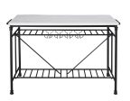 Claire White Marble 5-Piece 55-inch Kitchen Island Set For Discount