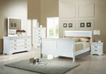 Louis Philippe Queen  Sleigh Panel Bed White on Sale