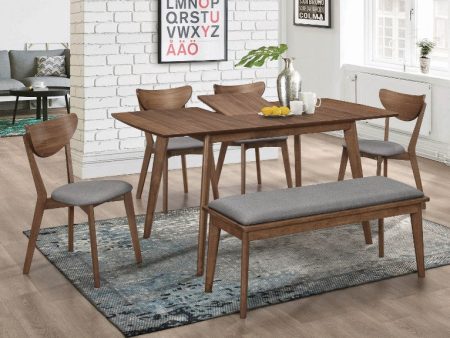 Alfredo Dining Room Set Natural Walnut And Grey Supply