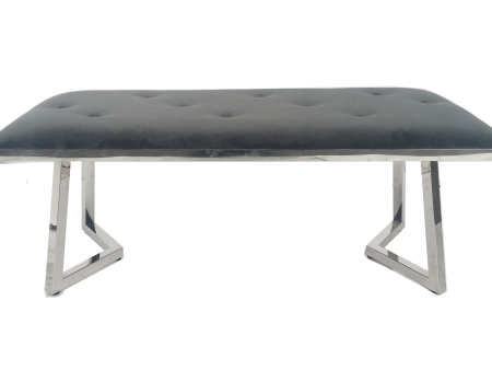 Beaufort Upholstered Tufted Bench Dark Grey Online