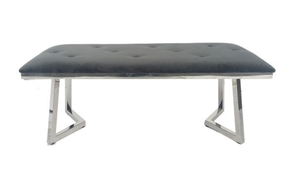 Beaufort Upholstered Tufted Bench Dark Grey Online