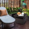 Outdoor Patio Rattan Wicker Steel Side Deck Table on Sale