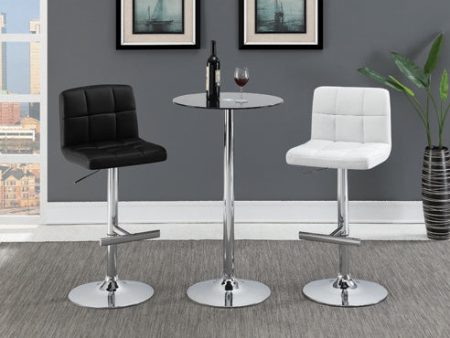 Adjustable Height Bar Stools Chrome And Black (Set Of 2) Hot on Sale