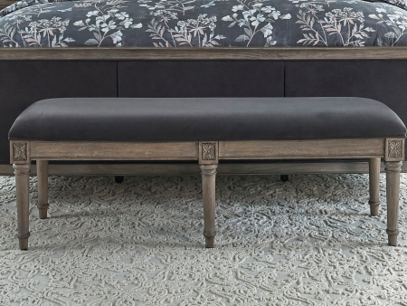 Alderwood Upholstered Bench French Grey Discount