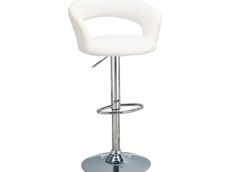 29″ Adjustable Height Bar Stool White And Chrome For Cheap