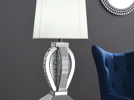 Klein Table Lamp With Drum Shade White And Mirror Discount