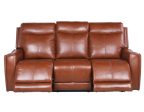 Natalia Leather Dual-Power Reclining Sofa, Coach Discount