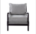 Cushion Back Accent Chair Grey And Black Supply