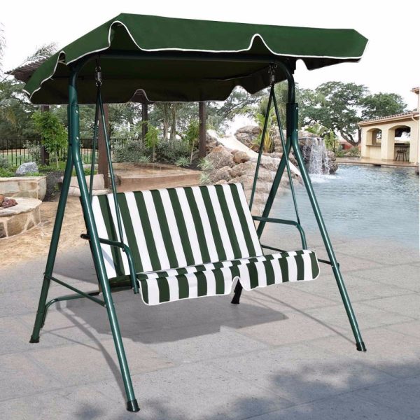 Loveseat Patio Canopy Swing Glider Hammock Cushioned Steel Frame Bench Outdoor Patio Swing Garden Furniture For Cheap