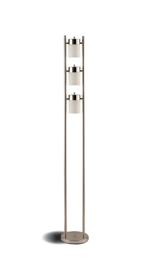 Munson Floor Lamp With 3 Swivel Lights Brushed Silver Cheap