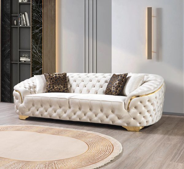 Lupino Ivory Velvet Sofa & Loveseat Supply