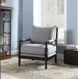 Cushion Back Accent Chair Grey And Black Supply