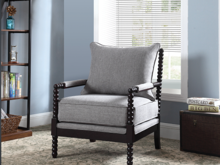 Cushion Back Accent Chair Grey And Black Supply