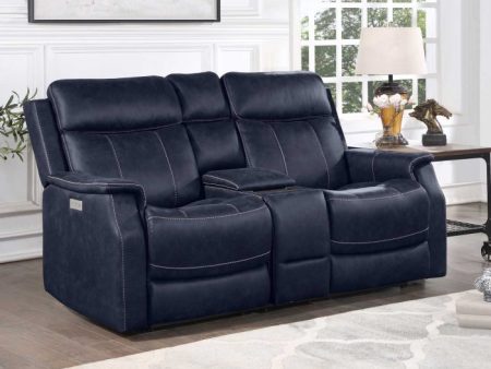 Valencia Dual-Power Leatherette Reclining Console Loveseat Online now