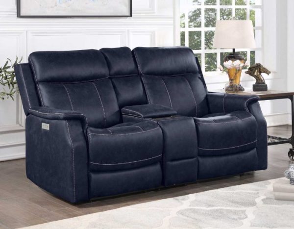 Valencia Dual-Power Leatherette Reclining Console Loveseat Online now