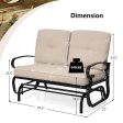 2 Seats Outdoor Swing Glider Chair with Comfortable Cushions Hot on Sale